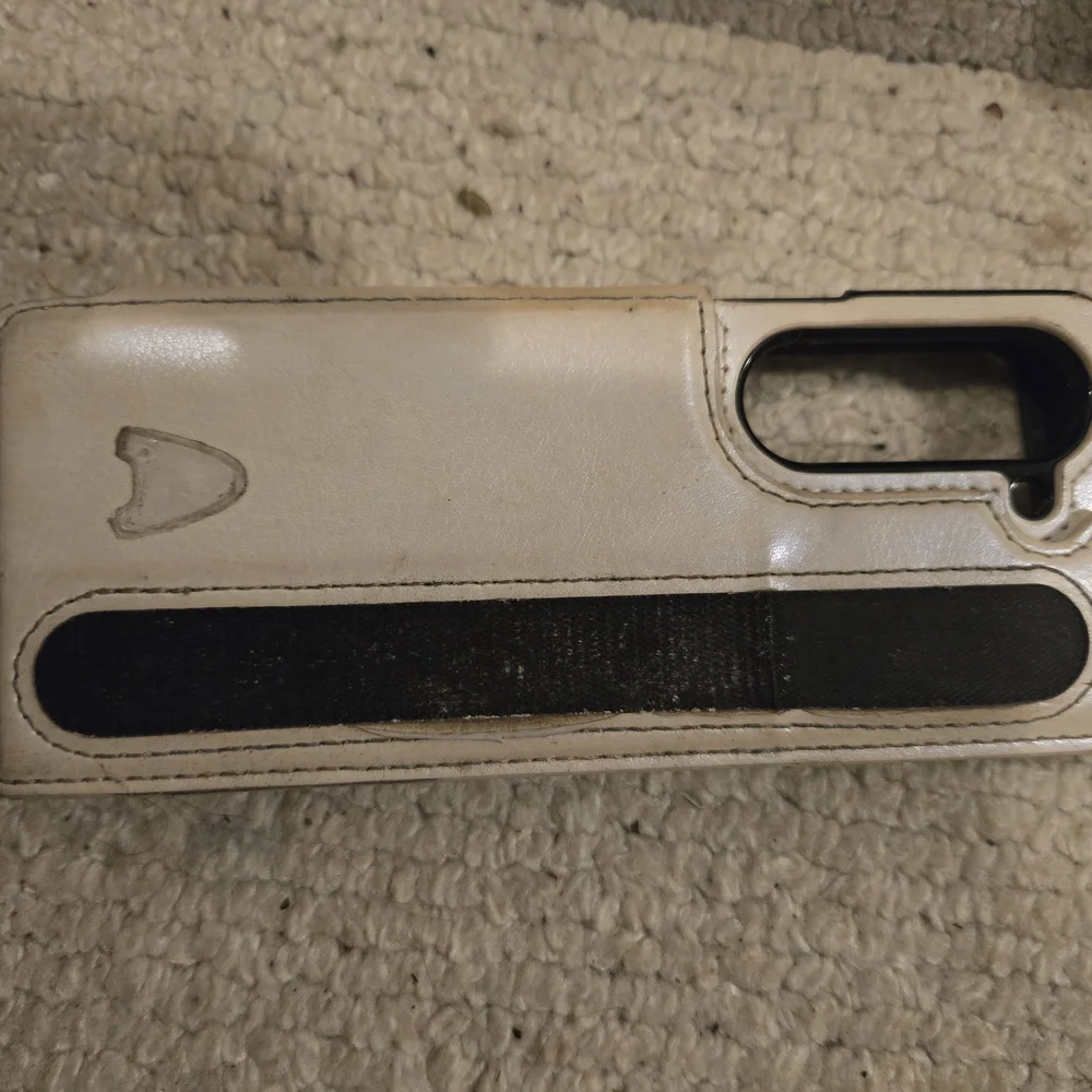Brown Leather Phone Case with Gold Trim